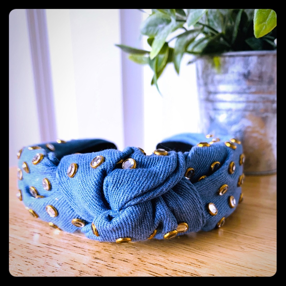 Retro denim headband
